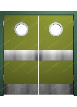 Дверь маятниковая остекленная двустворчатая (BalanceDUO2-9)