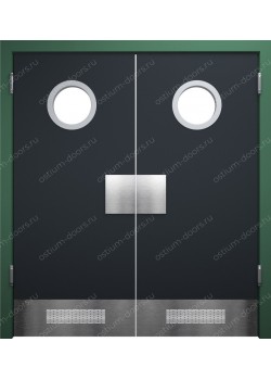 Дверь маятниковая остекленная двустворчатая (BalanceDUO2-16)